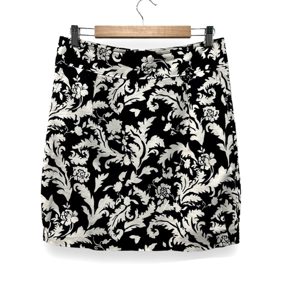Bob Mackie Linen Blend Damask Pencil Skirt Women’s 10 - Picture 1 of 6